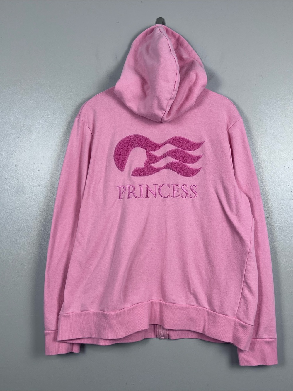 Princess Cruise Line Women's Pink Full Zip Embroidered Logo Hoodie Size XXL